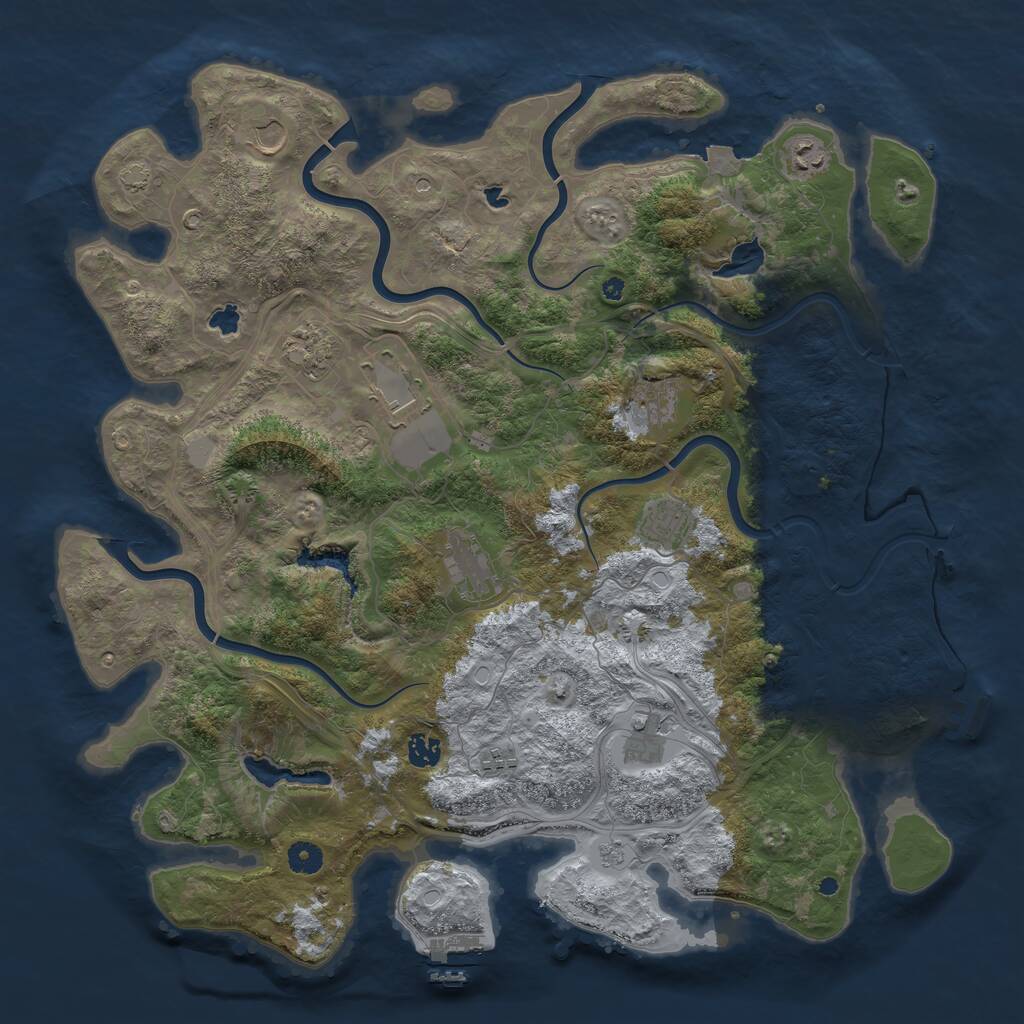 Rust Map: Procedural Map, Size: 4500, Seed: 553140114, 16 Monuments