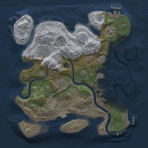Thumbnail Rust Map: Procedural Map, Size: 3000, Seed: 52163, 11 Monuments