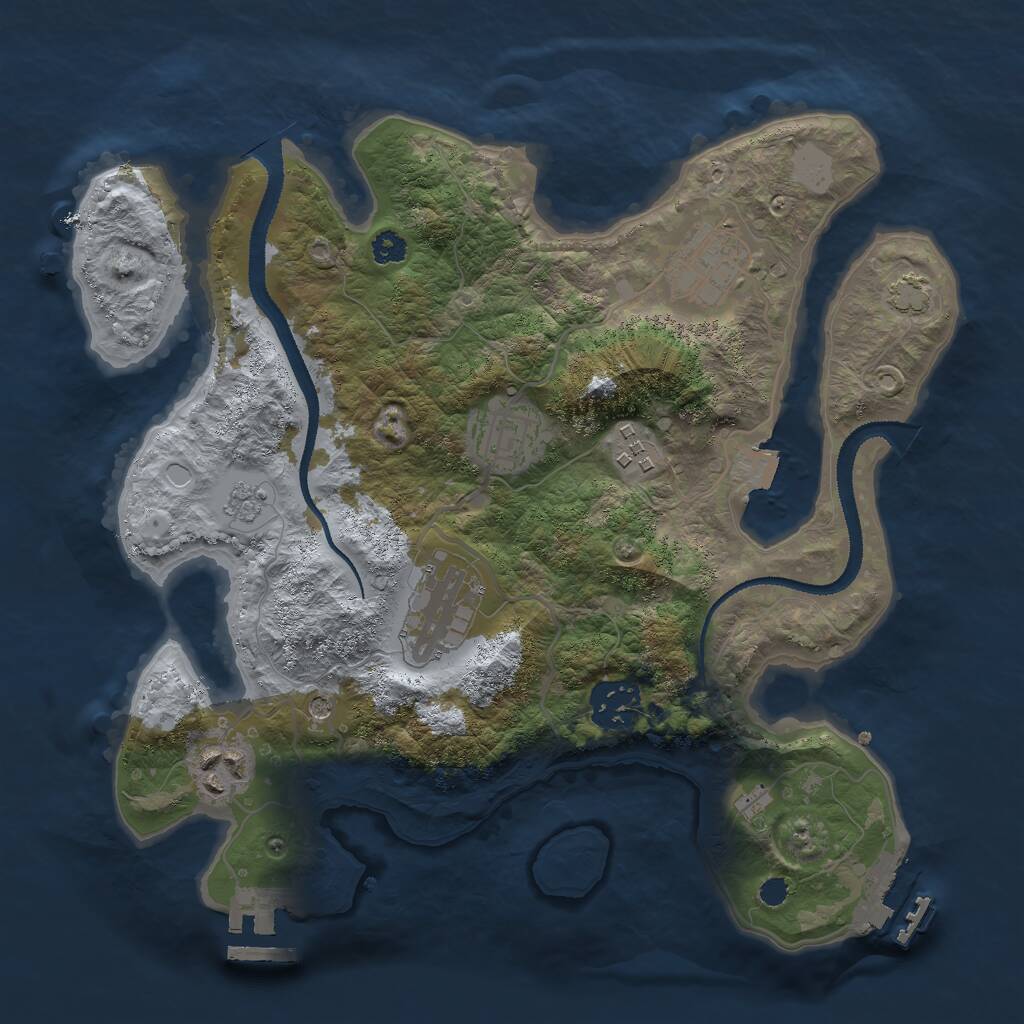 Rust Map: Procedural Map, Size: 3000, Seed: 1641833384, 12 Monuments