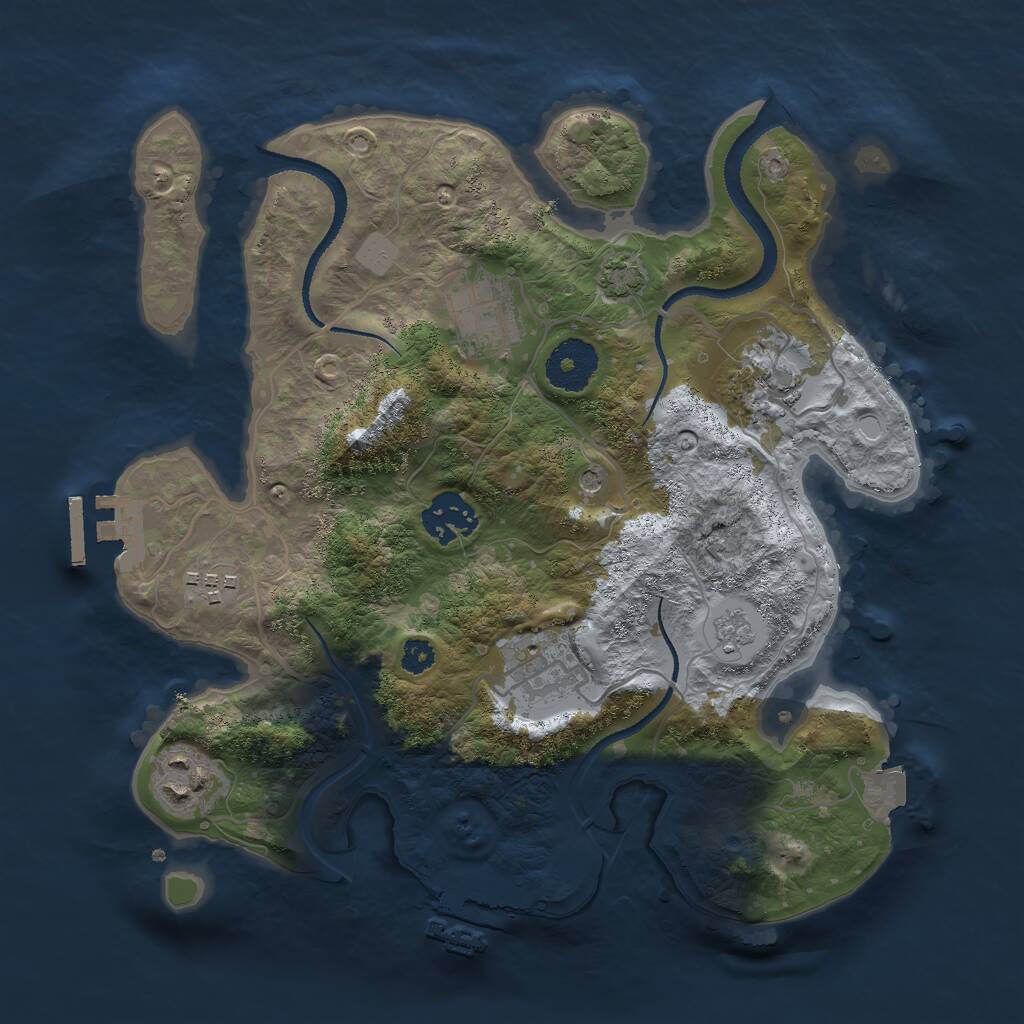 Rust Map: Procedural Map, Size: 3000, Seed: 1126006858, 12 Monuments