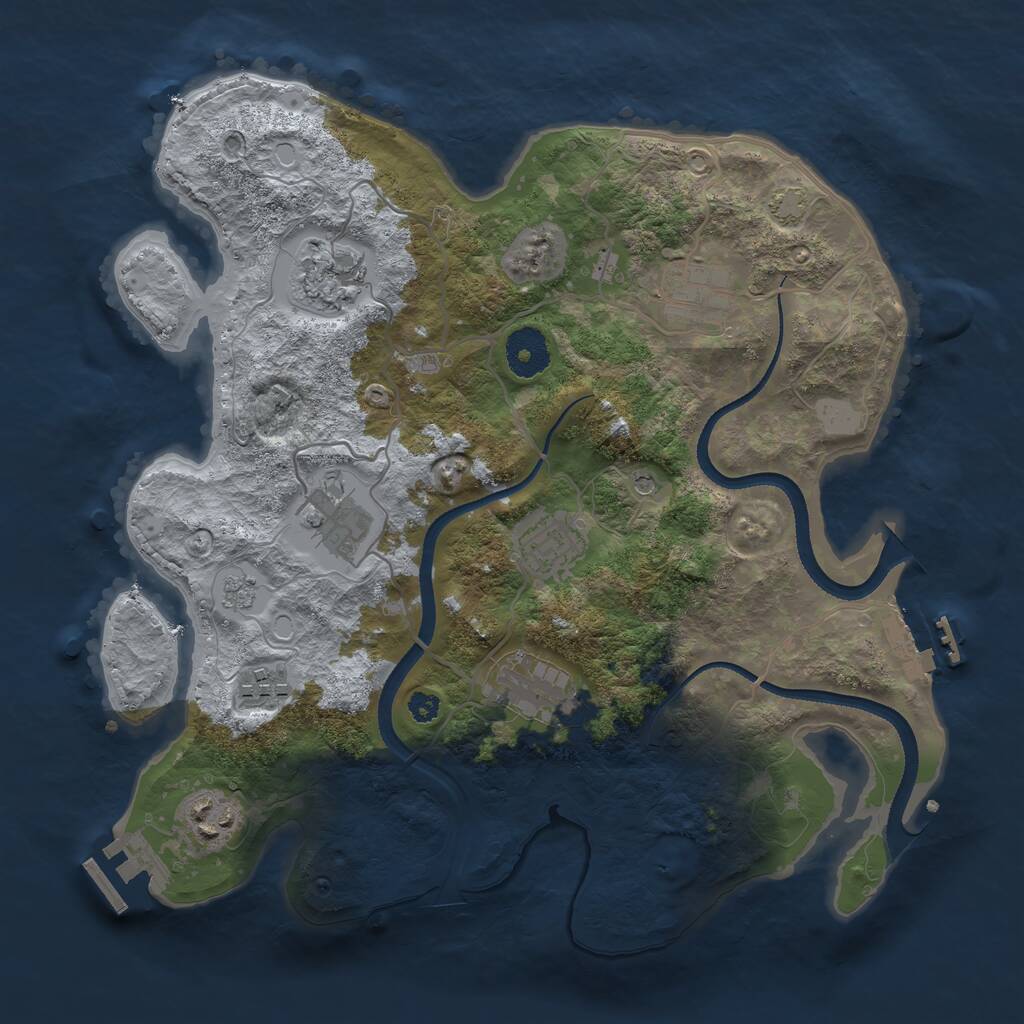 Rust Map: Procedural Map, Size: 3300, Seed: 1124381783, 13 Monuments