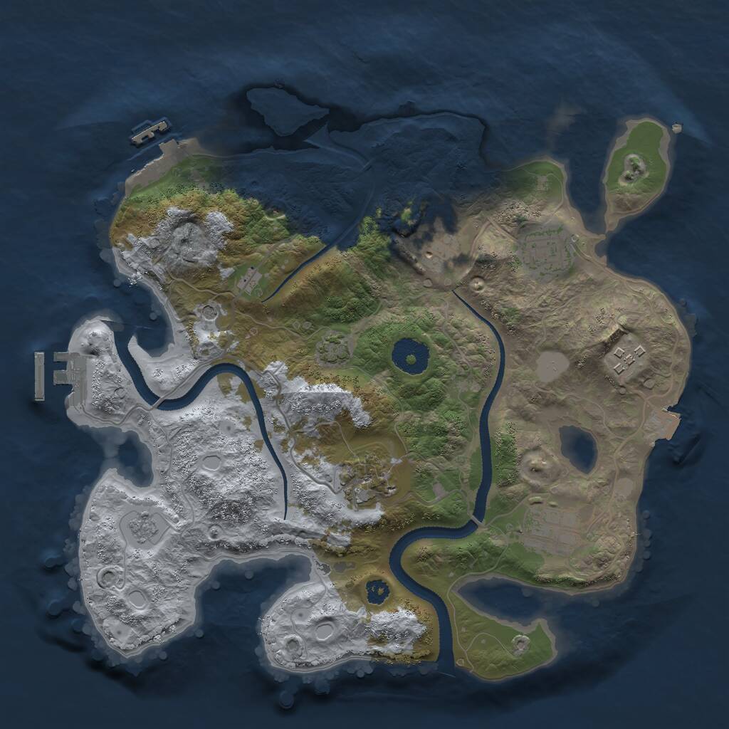 Rust Map: Procedural Map, Size: 3000, Seed: 896284864, 11 Monuments