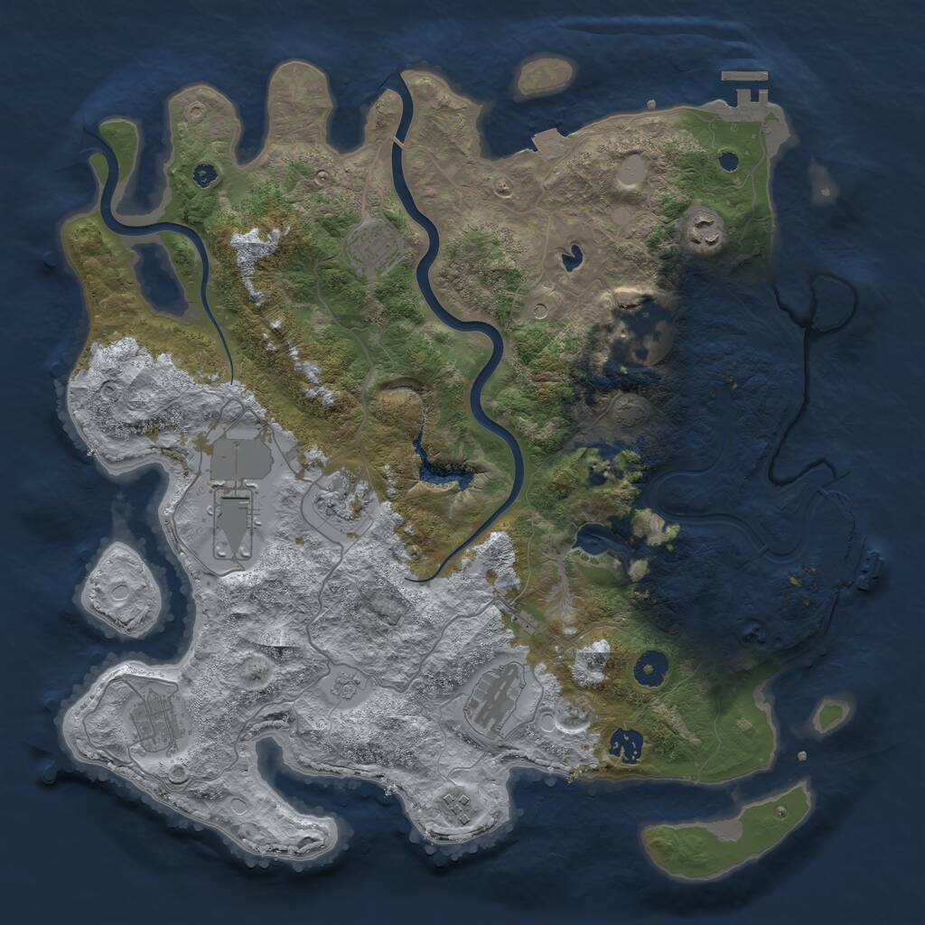 Rust Map: Procedural Map, Size: 4000, Seed: 29918, 15 Monuments
