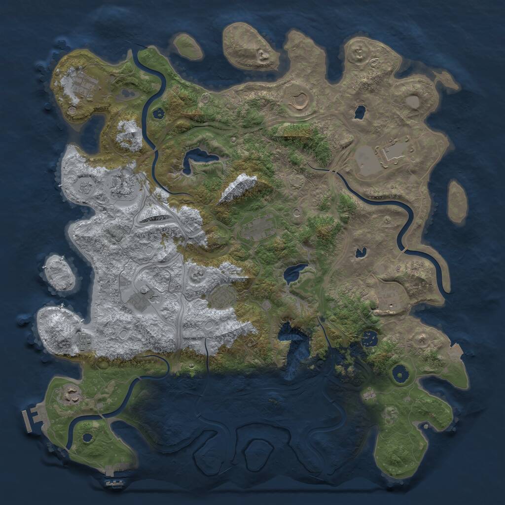Rust Map: Procedural Map, Size: 4500, Seed: 2436567, 17 Monuments