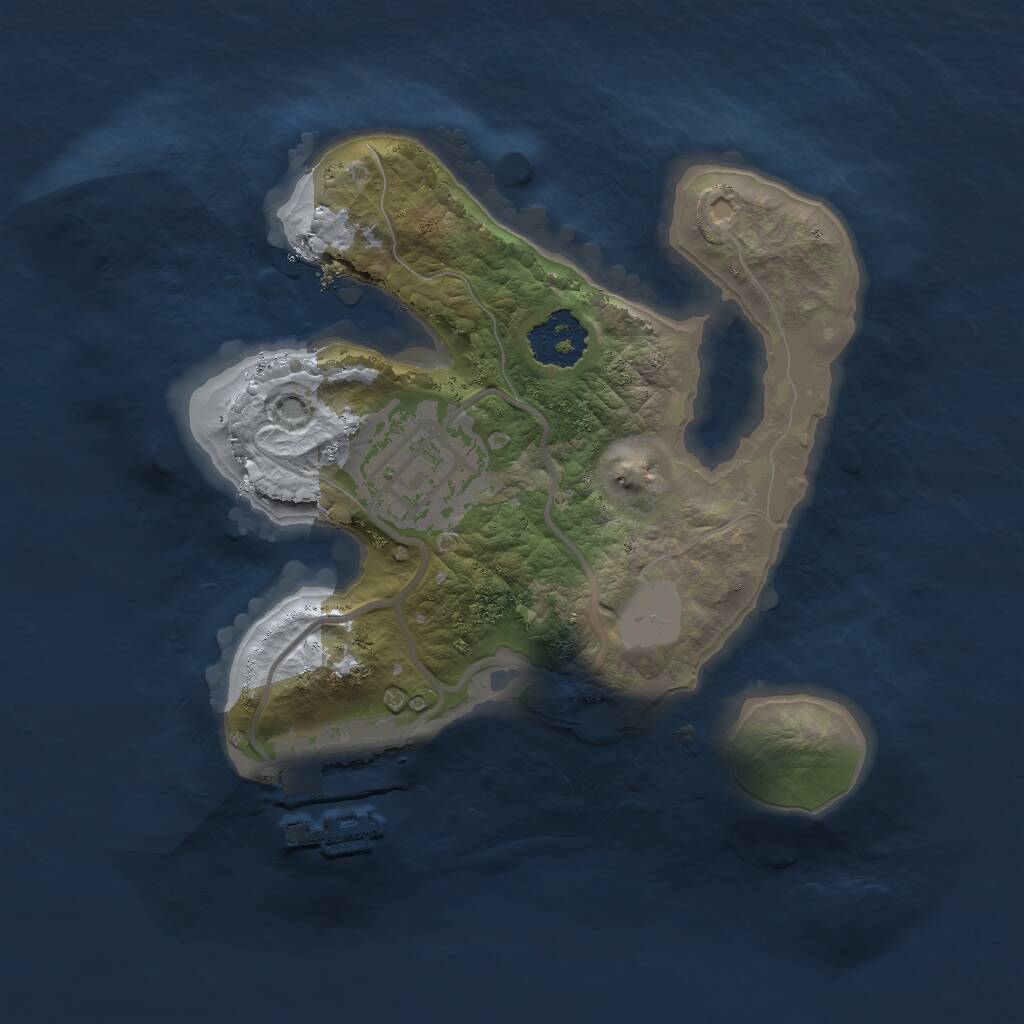 Rust Map: Procedural Map, Size: 1800, Seed: 1000222, 3 Monuments