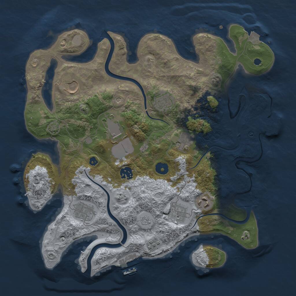 Rust Map: Procedural Map, Size: 3500, Seed: 567874853, 15 Monuments