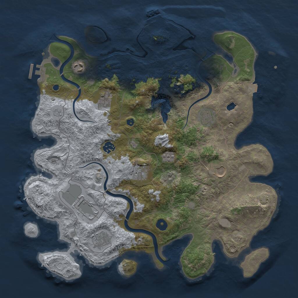 Rust Map: Procedural Map, Size: 4000, Seed: 53090804, 15 Monuments