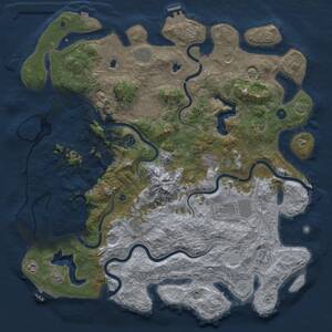 Thumbnail Rust Map: Procedural Map, Size: 5000, Seed: 13118, 17 Monuments