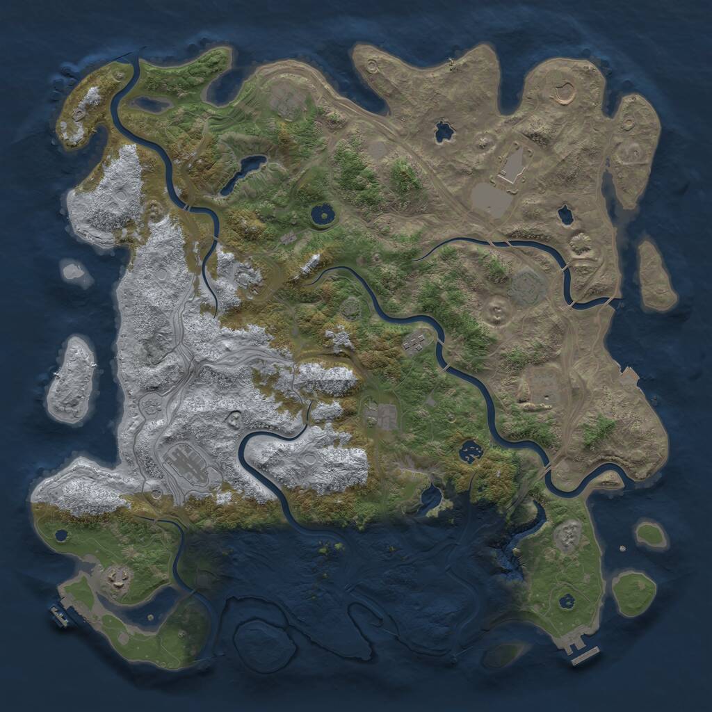 Rust Map: Procedural Map, Size: 4800, Seed: 1153062322, 17 Monuments
