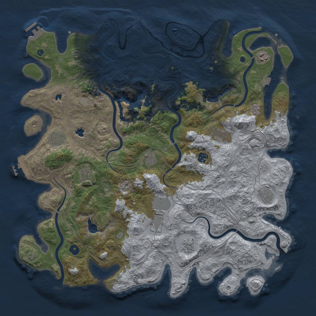 Rust Map: Procedural Map, Size: 4750, Seed: 512931478, 16 Monuments