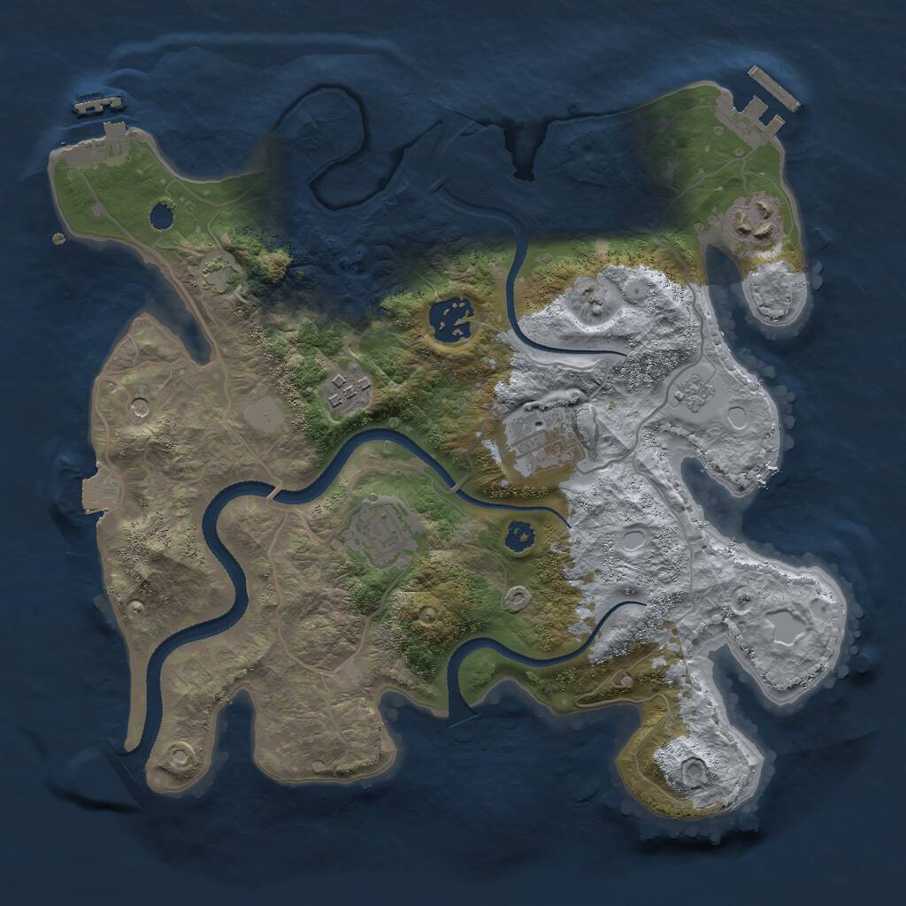Rust Map: Procedural Map, Size: 3000, Seed: 19313, 11 Monuments