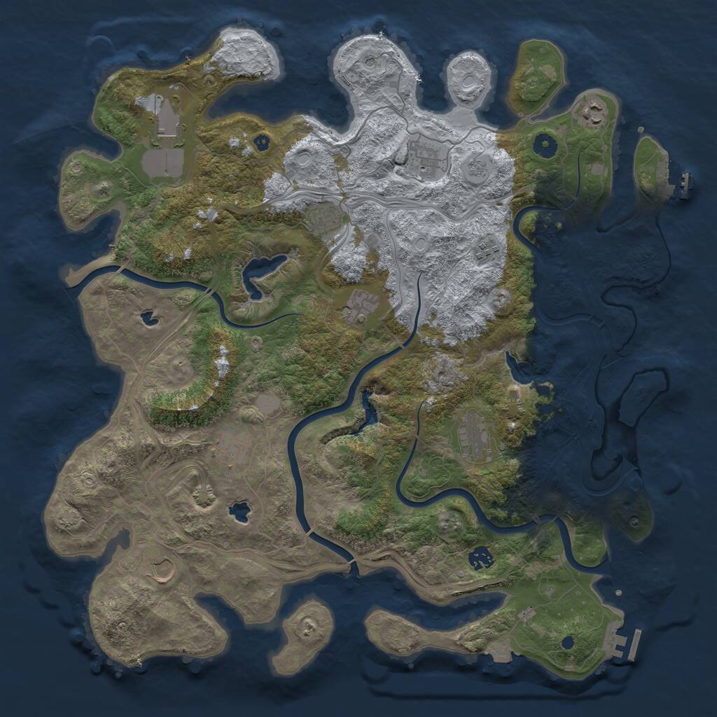 Rust Map: Procedural Map, Size: 4500, Seed: 481984, 16 Monuments