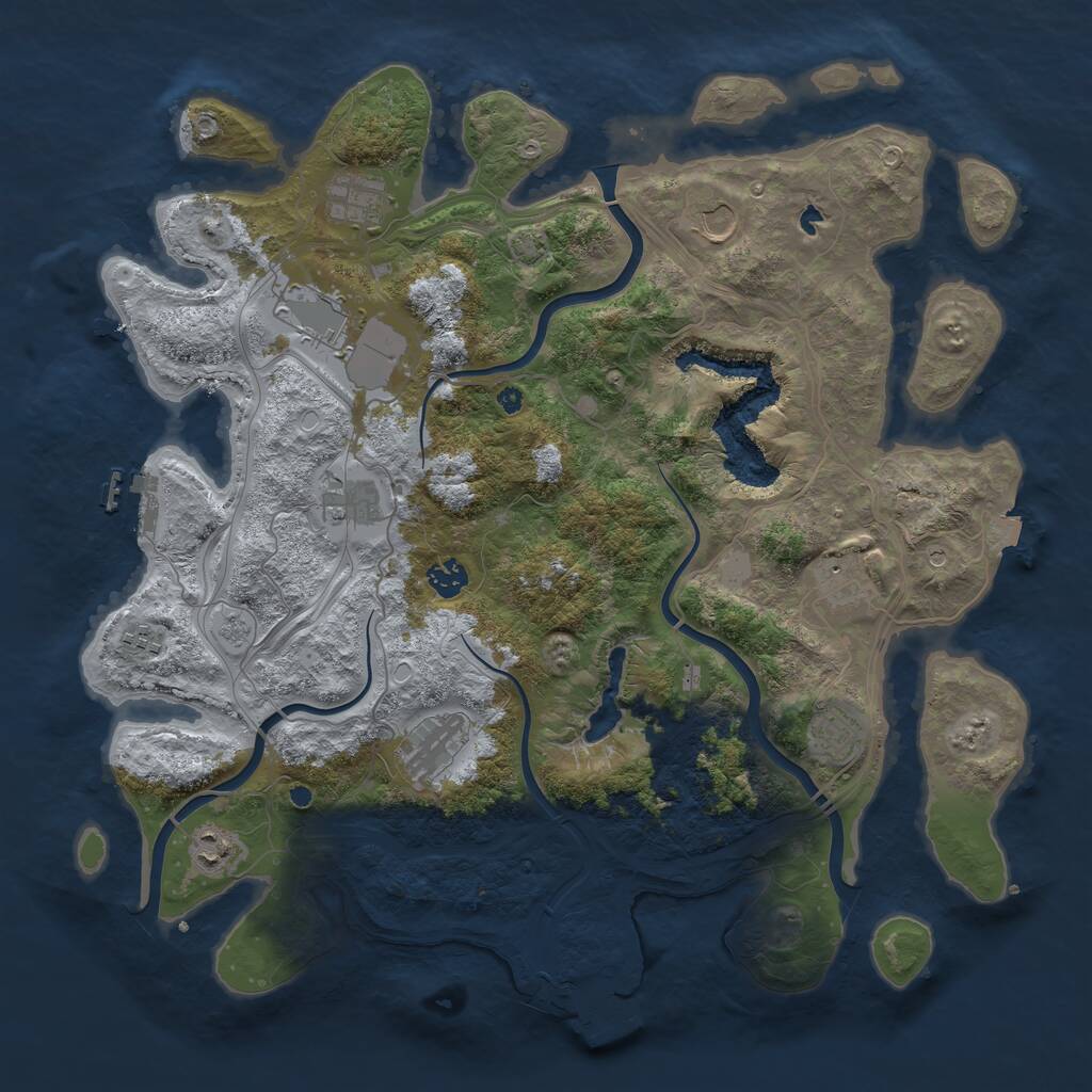 Rust Map: Procedural Map, Size: 4250, Seed: 1670930107, 16 Monuments