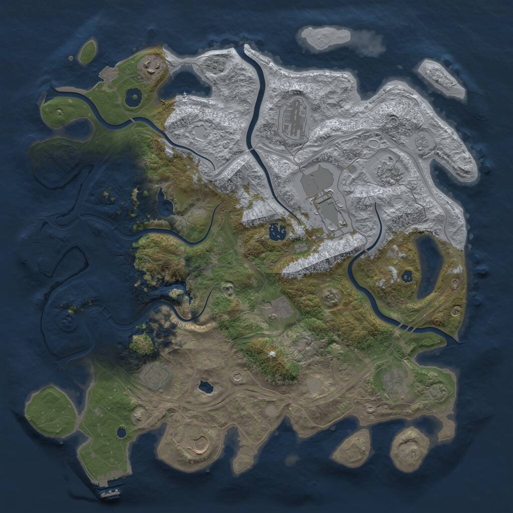 Rust Map: Procedural Map, Size: 4250, Seed: 1253481964, 16 Monuments