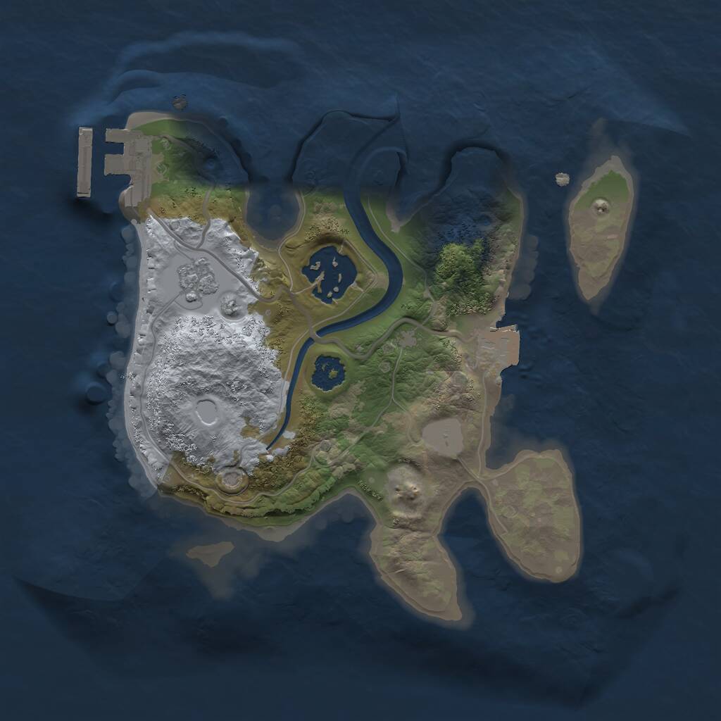 Rust Map: Procedural Map, Size: 2100, Seed: 1534728293, 4 Monuments