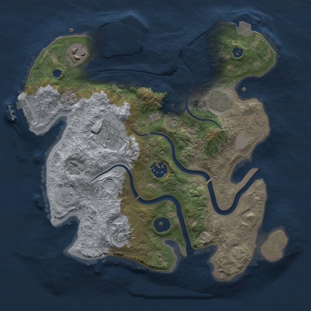 Rust Map: Procedural Map, Size: 3000, Seed: 50826, 12 Monuments