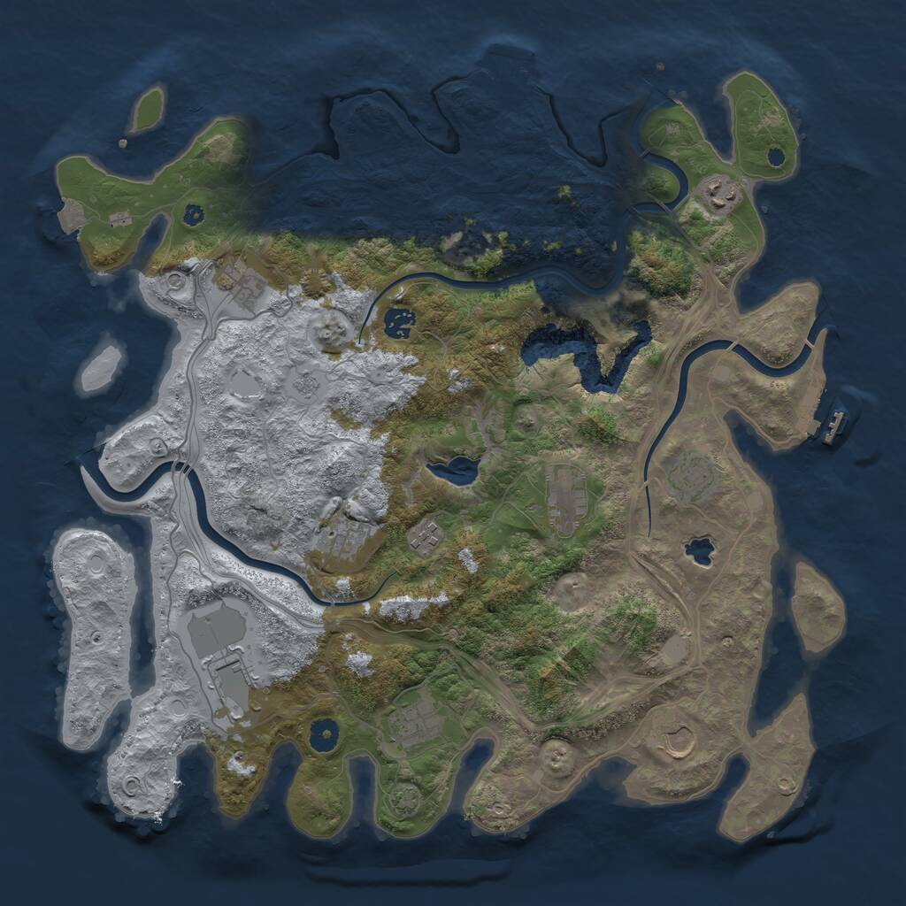 Rust Map: Procedural Map, Size: 4250, Seed: 1274768734, 16 Monuments