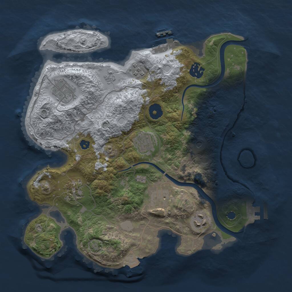 Rust Map: Procedural Map, Size: 3000, Seed: 265471345, 13 Monuments
