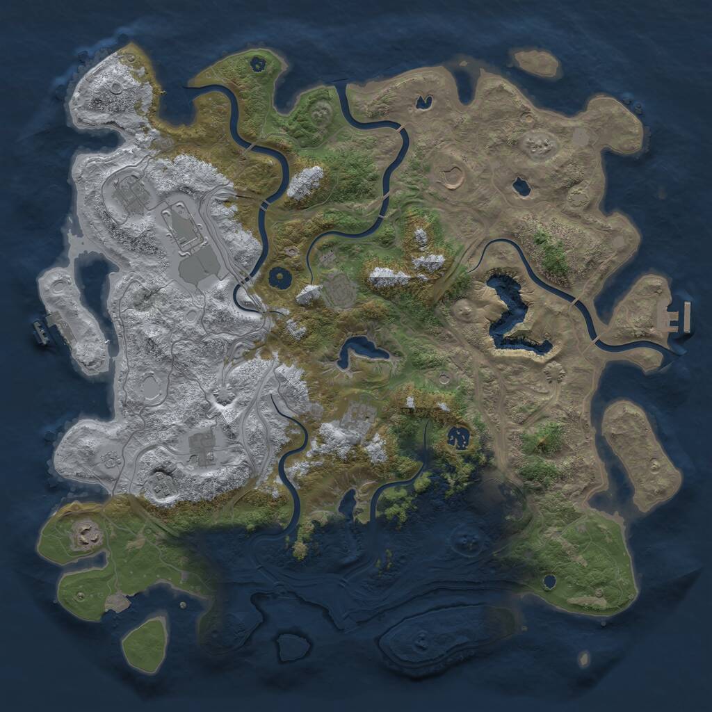 Rust Map: Procedural Map, Size: 4650, Seed: 949981481, 16 Monuments