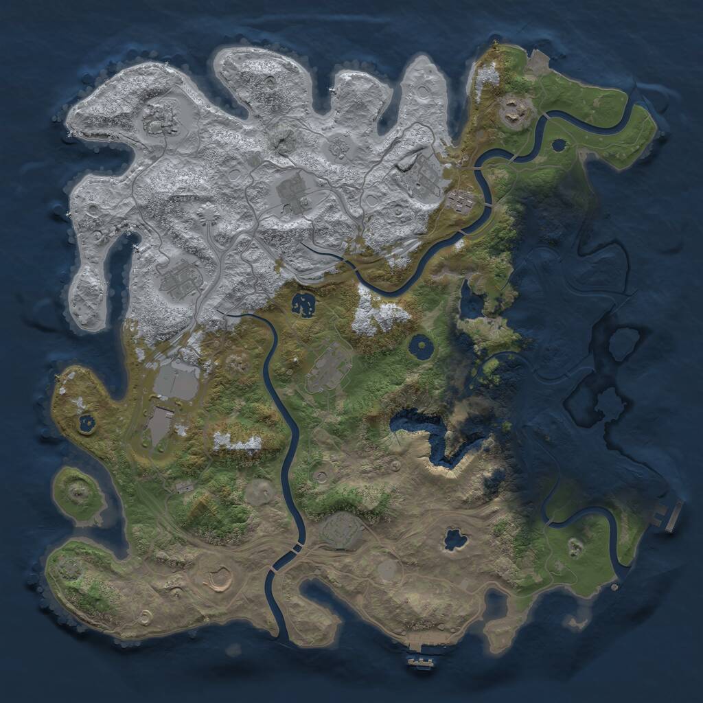 Rust Map: Procedural Map, Size: 4250, Seed: 239542203, 17 Monuments