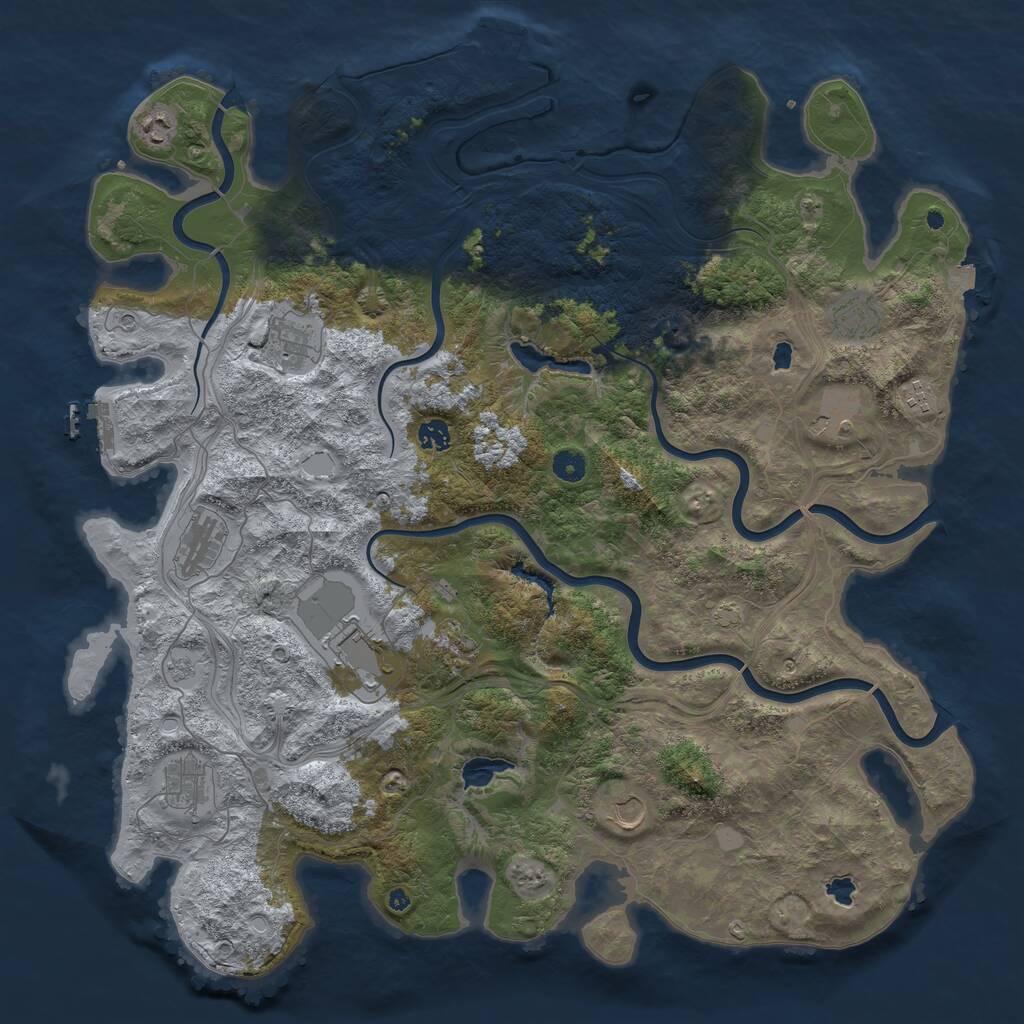Rust Map: Procedural Map, Size: 4750, Seed: 1684157985, 17 Monuments