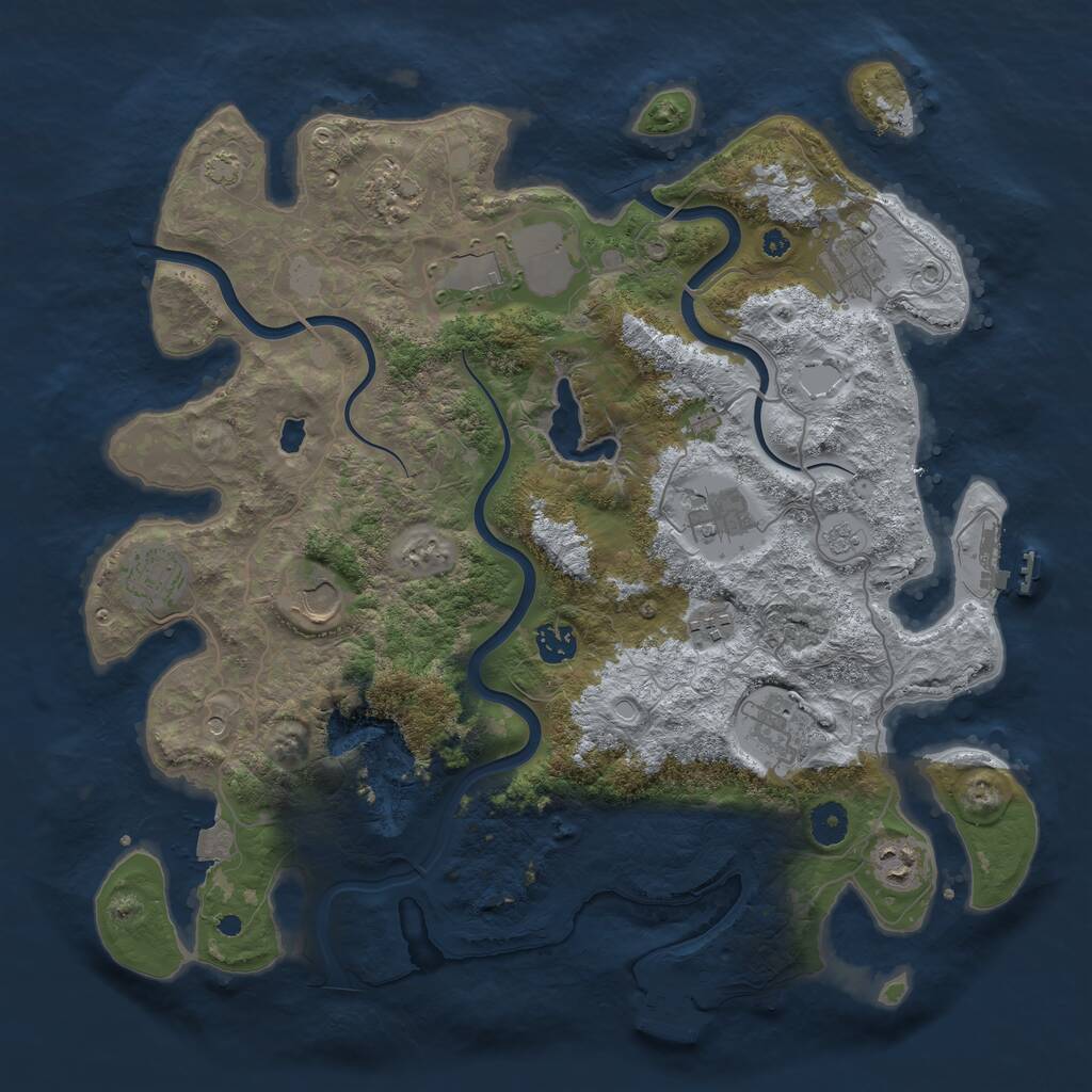Rust Map: Procedural Map, Size: 4000, Seed: 1349128754, 16 Monuments