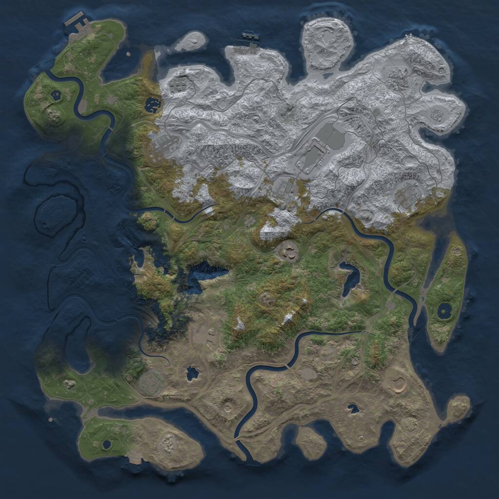 Rust Map: Procedural Map, Size: 4800, Seed: 1873877502, 17 Monuments