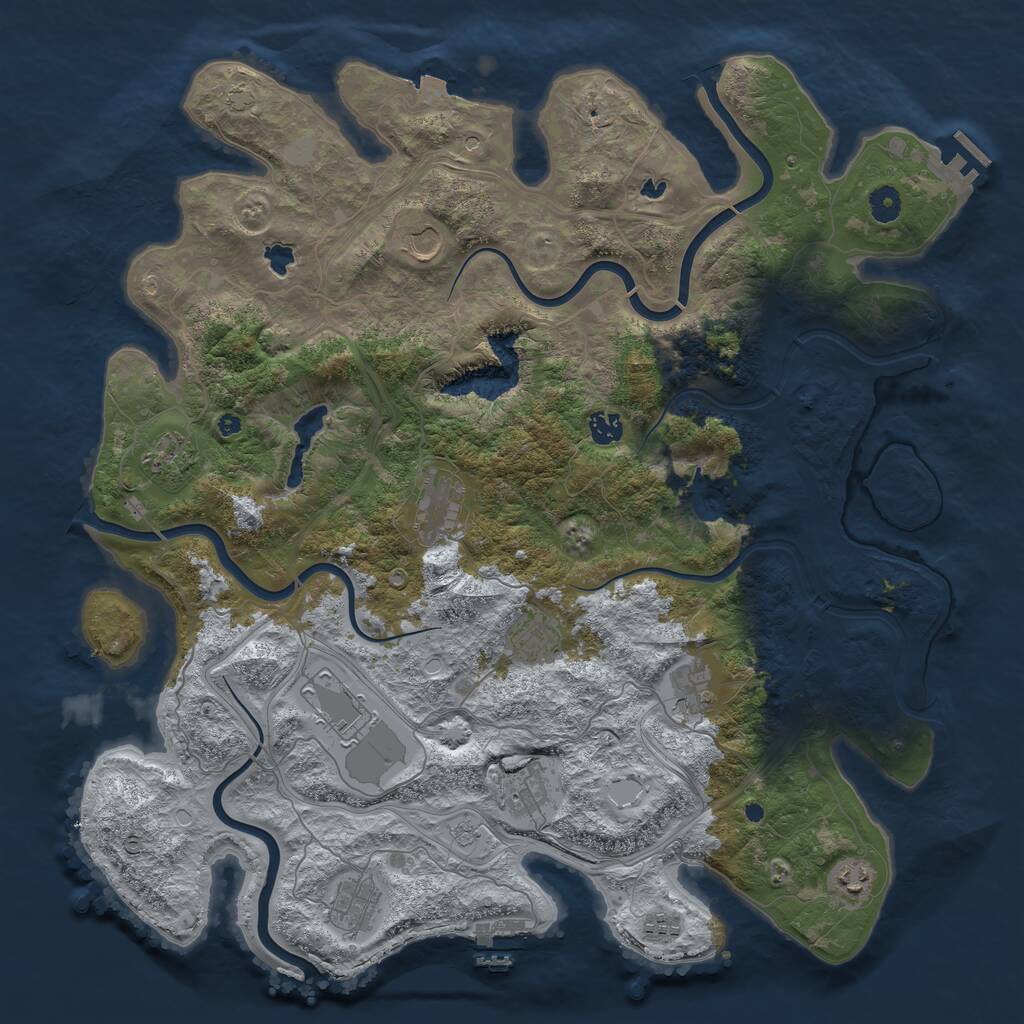 Rust Map: Procedural Map, Size: 4500, Seed: 684032239, 17 Monuments