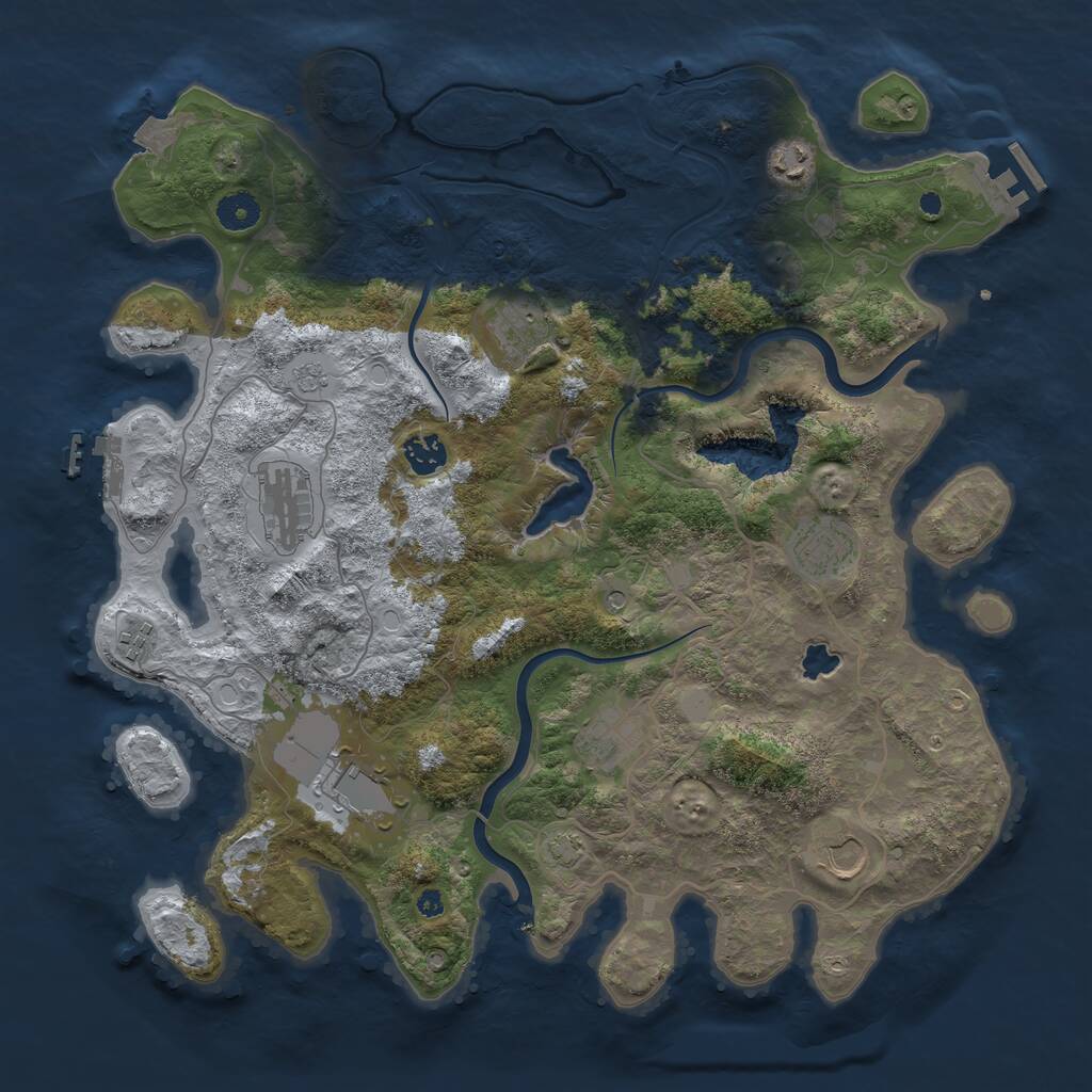 Rust Map: Procedural Map, Size: 4000, Seed: 1953100870, 15 Monuments