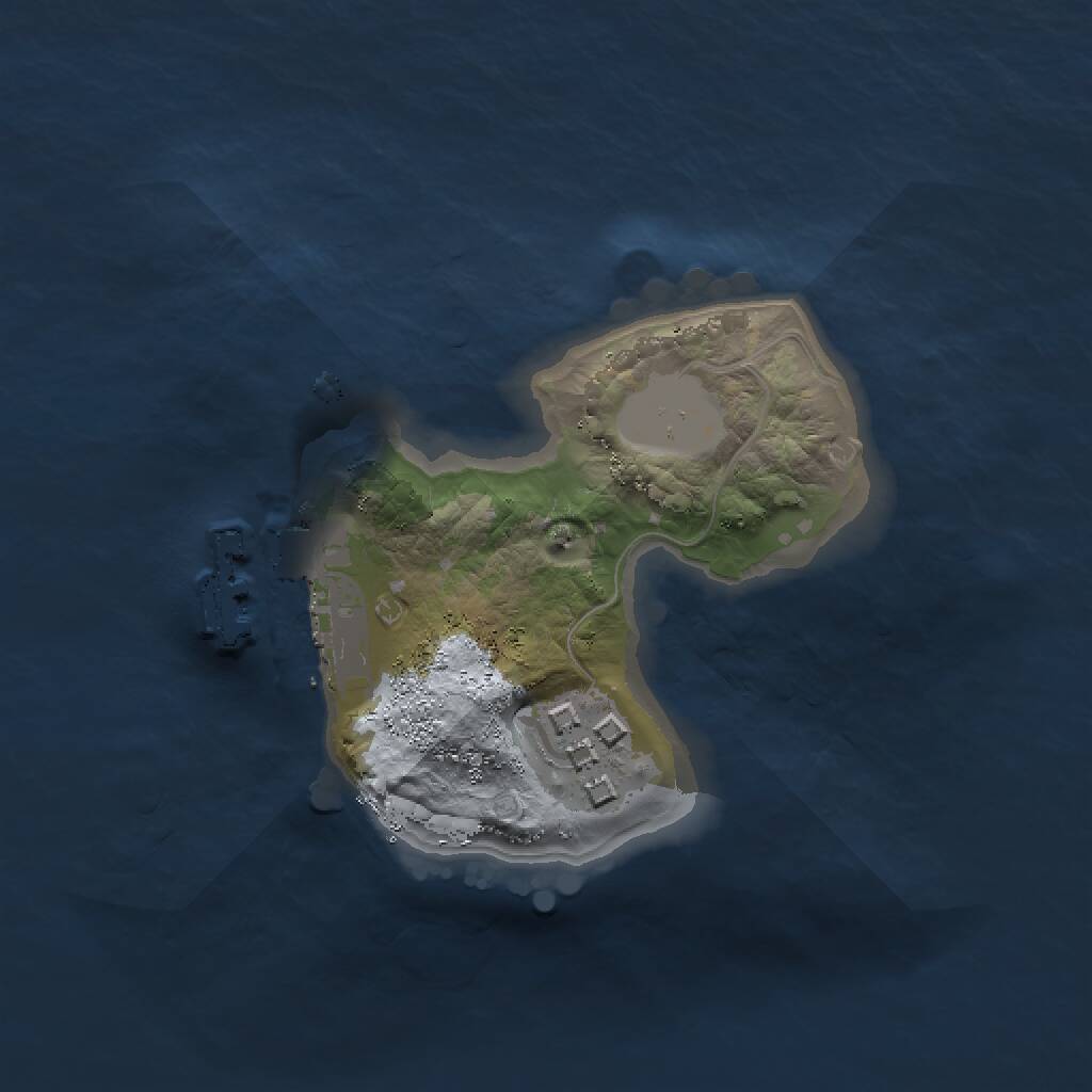 Rust Map: Procedural Map, Size: 1500, Seed: 1987654, 3 Monuments
