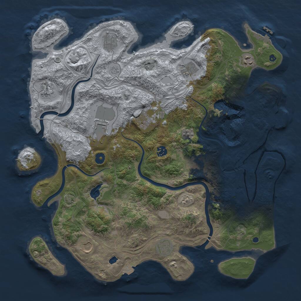 Rust Map: Procedural Map, Size: 4250, Seed: 1998103186, 17 Monuments