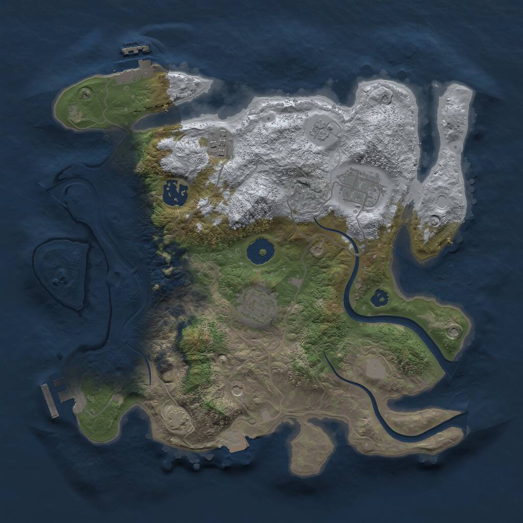 Rust Map: Procedural Map, Size: 3000, Seed: 455506540, 10 Monuments