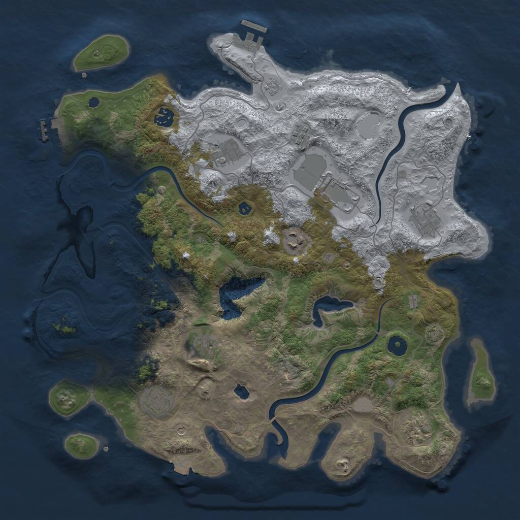 Rust Map: Procedural Map, Size: 4000, Seed: 923042051, 15 Monuments