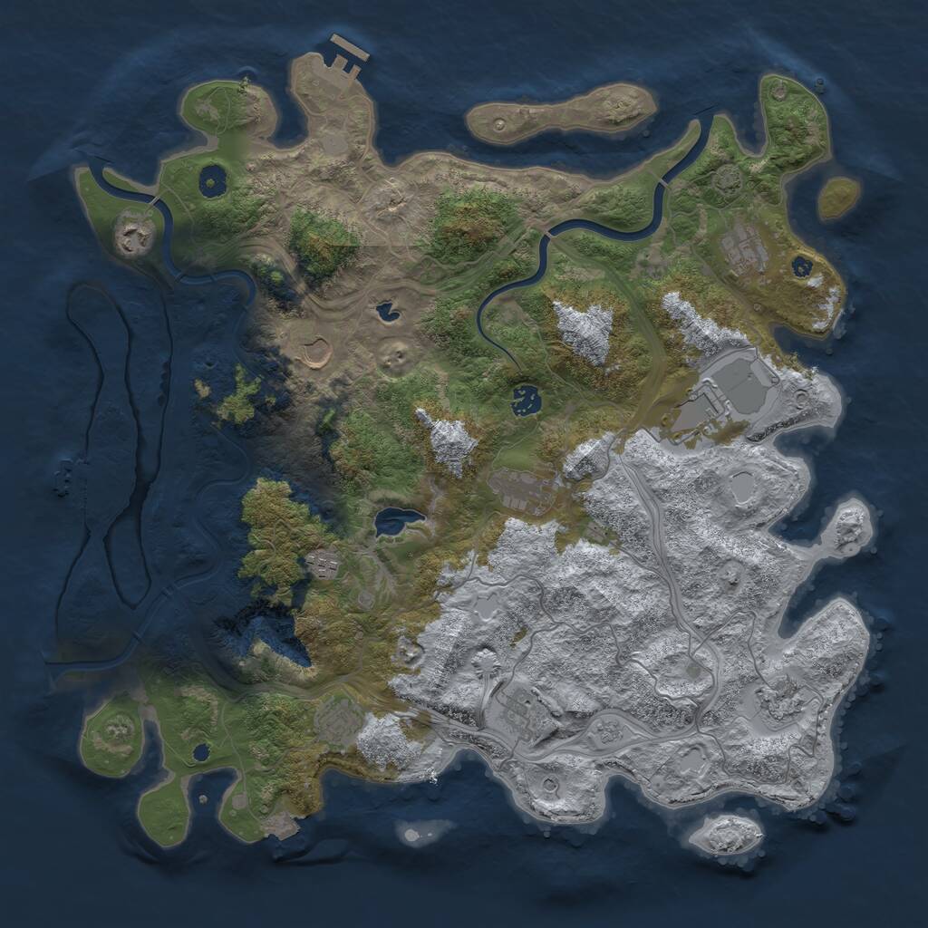Rust Map: Procedural Map, Size: 4500, Seed: 74259000, 16 Monuments