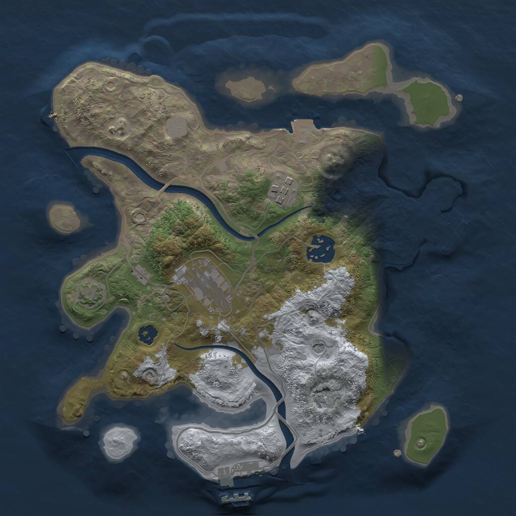 Rust Map: Procedural Map, Size: 2700, Seed: 1786017680, 8 Monuments