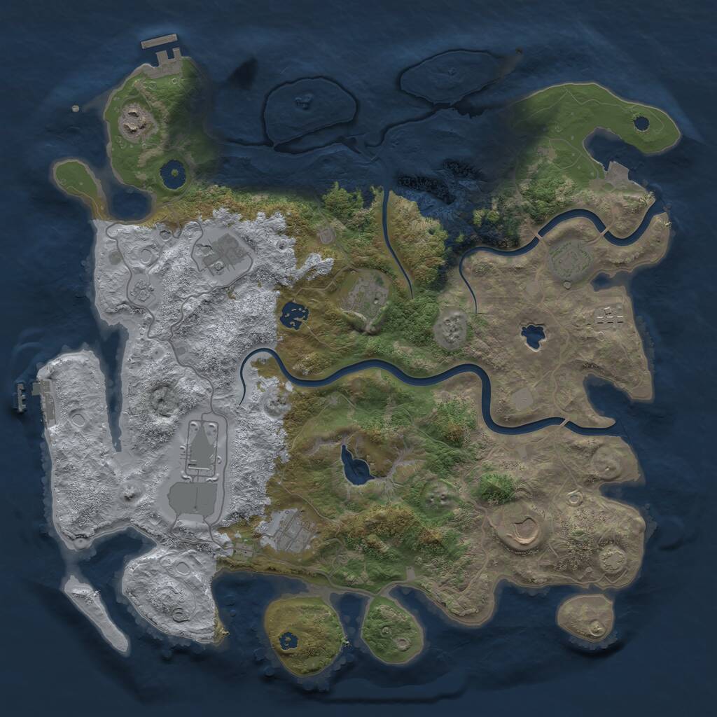 Rust Map: Procedural Map, Size: 4000, Seed: 1345005342, 15 Monuments