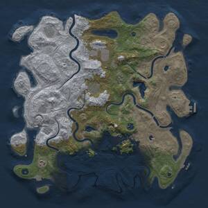 Thumbnail Rust Map: Procedural Map, Size: 4500, Seed: 1006052574, 16 Monuments