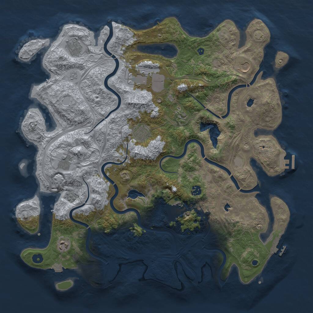 Rust Map: Procedural Map, Size: 4500, Seed: 1006052574, 16 Monuments