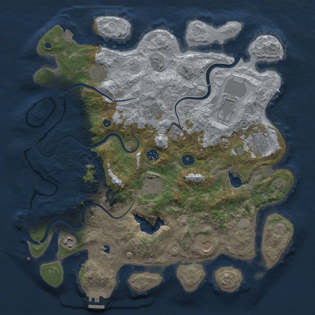 Rust Map: Procedural Map, Size: 4000, Seed: 1110458027, 15 Monuments