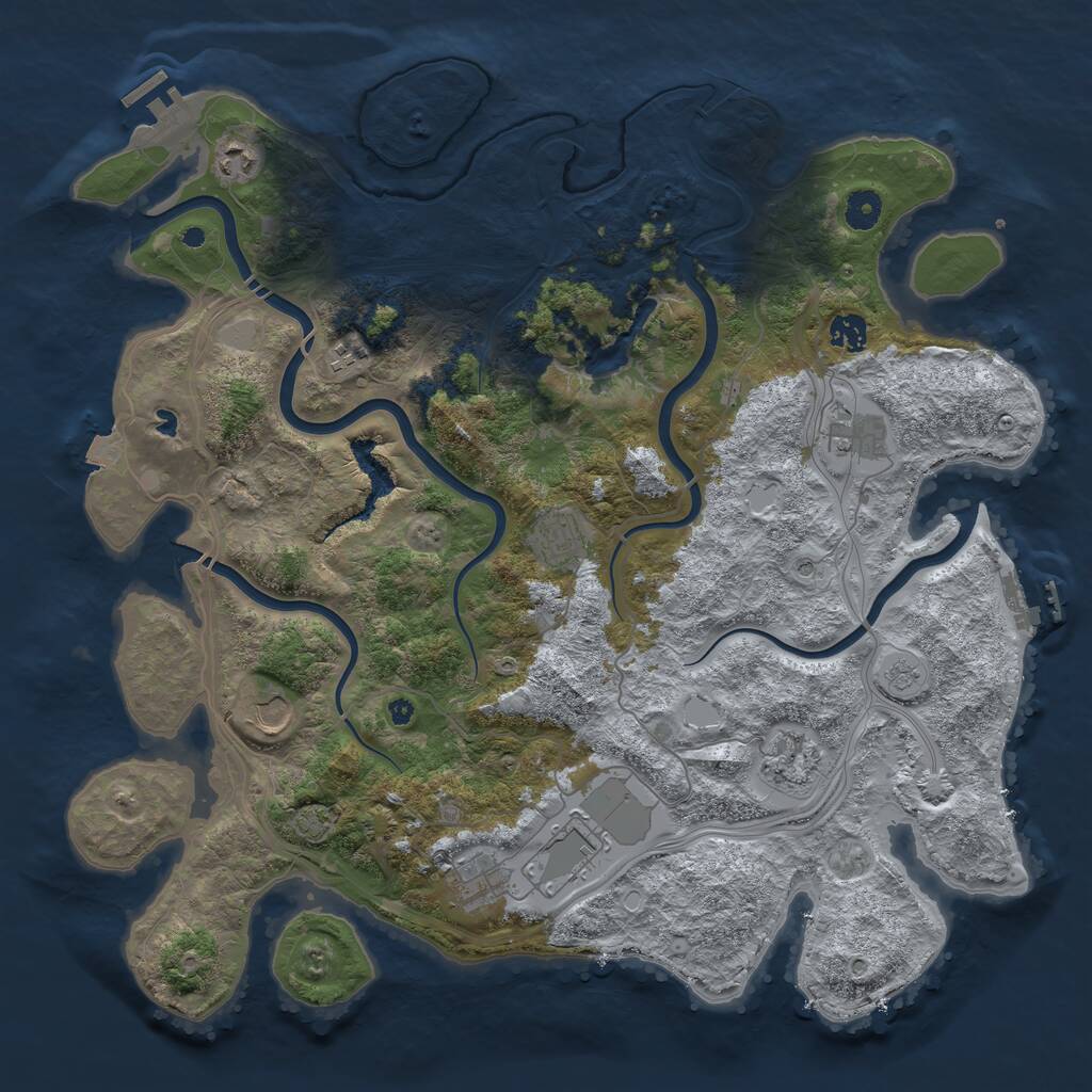 Rust Map: Procedural Map, Size: 4250, Seed: 913990445, 15 Monuments