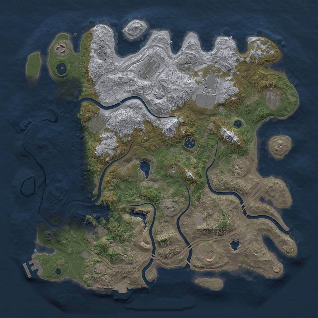 Rust Map: Procedural Map, Size: 4250, Seed: 924089, 16 Monuments