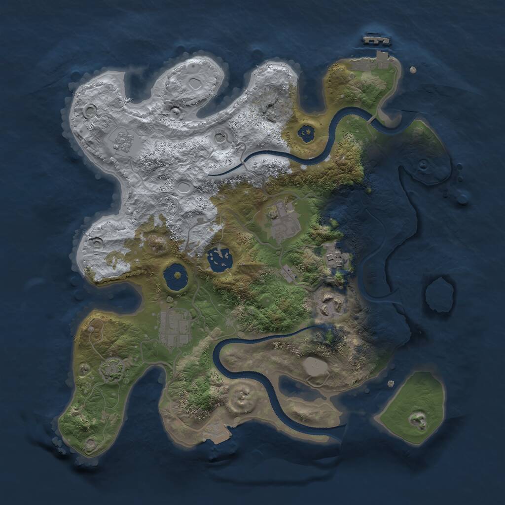 Rust Map: Procedural Map, Size: 3000, Seed: 331314427, 10 Monuments