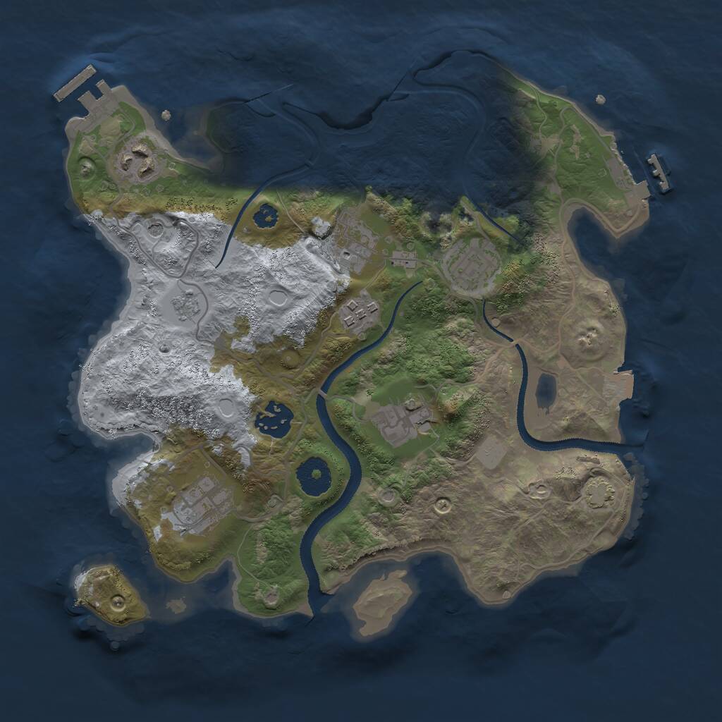 Rust Map: Procedural Map, Size: 3000, Seed: 1415509577, 13 Monuments