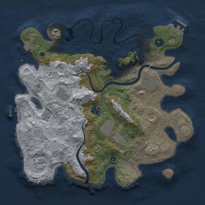Thumbnail Rust Map: Procedural Map, Size: 3500, Seed: 948489478, 14 Monuments