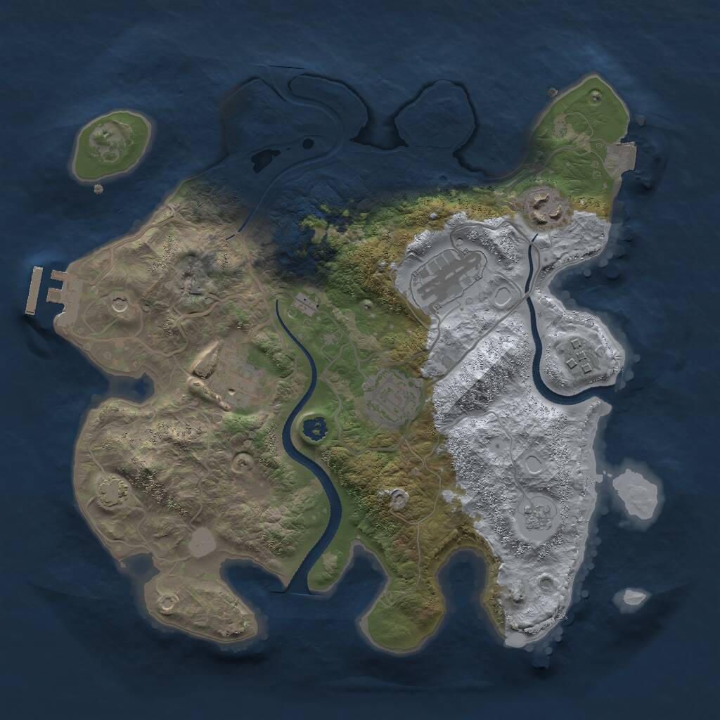 Rust Map: Procedural Map, Size: 3000, Seed: 421115347, 10 Monuments