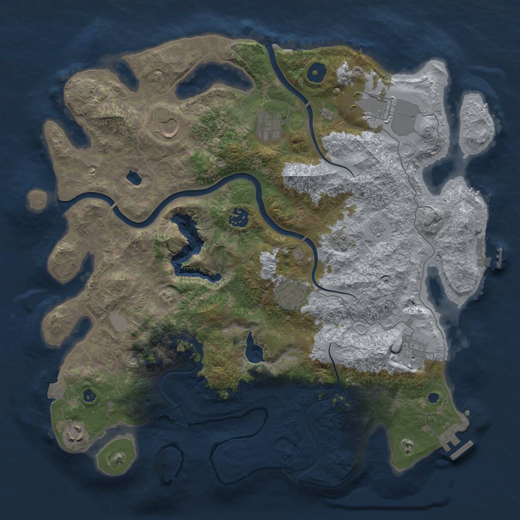 Rust Map: Procedural Map, Size: 4000, Seed: 35362, 14 Monuments