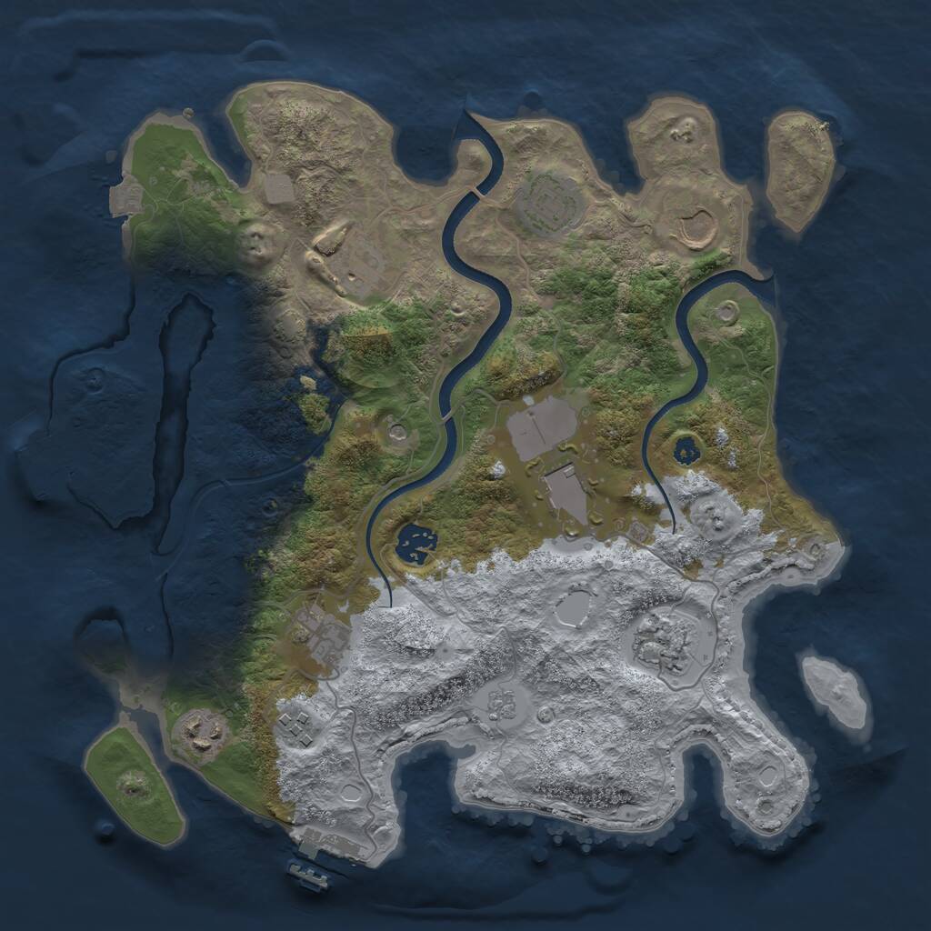 Rust Map: Procedural Map, Size: 3500, Seed: 211566689, 15 Monuments
