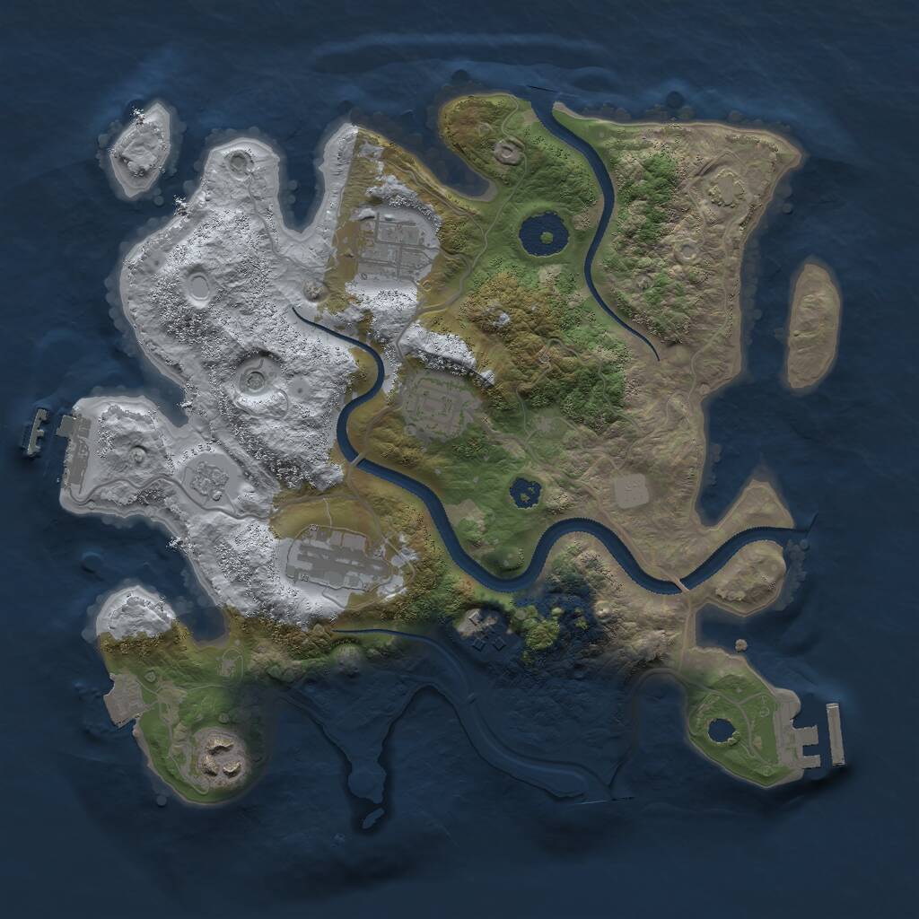 Rust Map: Procedural Map, Size: 3000, Seed: 278017161, 11 Monuments