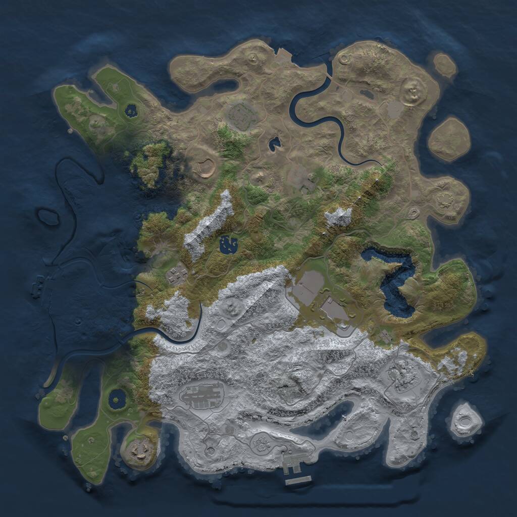 Rust Map: Procedural Map, Size: 4000, Seed: 98904, 15 Monuments