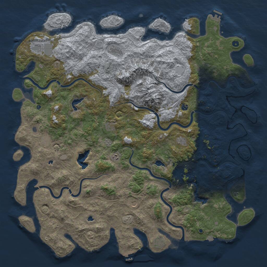 Rust Map: Procedural Map, Size: 6000, Seed: 115824716, 17 Monuments